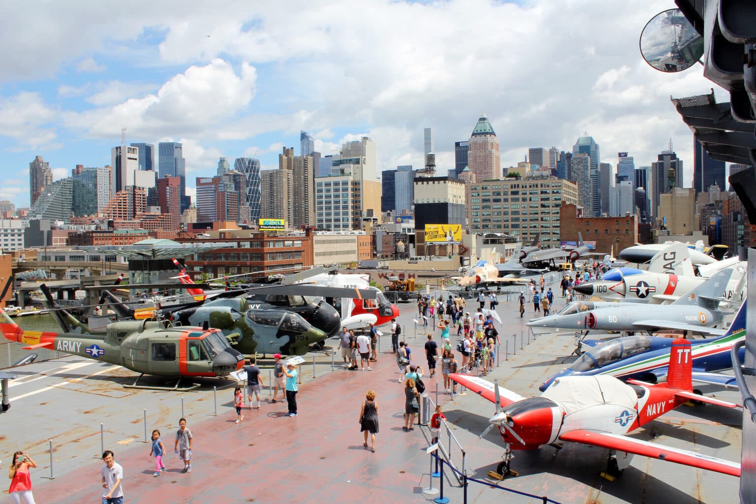 New York, United States - July 10, 2016: Intrepid Sea, Air & Space Museum. Is a American military and maritime history museum located in Manhattan in New York city, in United States of America