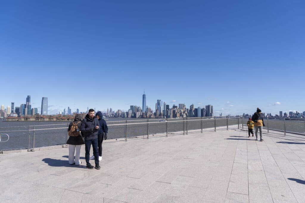 Tourists on Liberty island