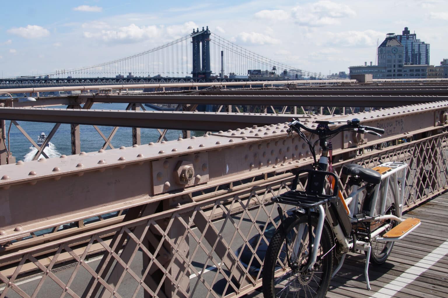 New York City view from the Brooklyn bridge