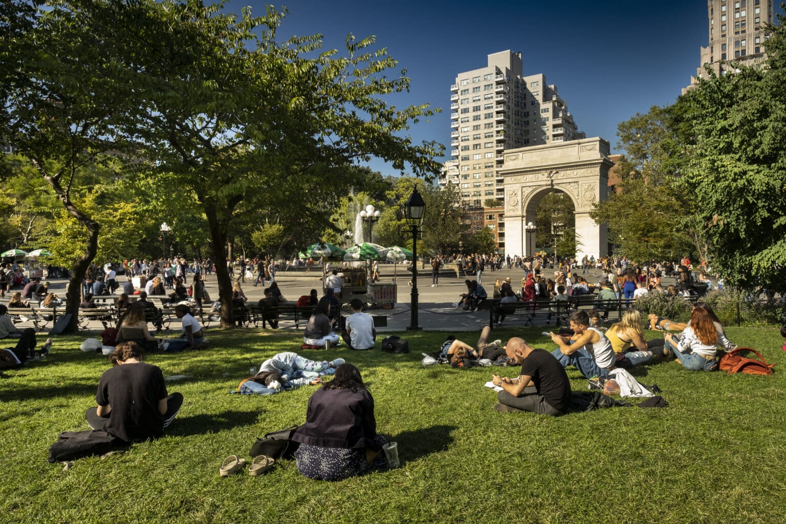 Washington Square Park and Arch in Manhattan New York City USA