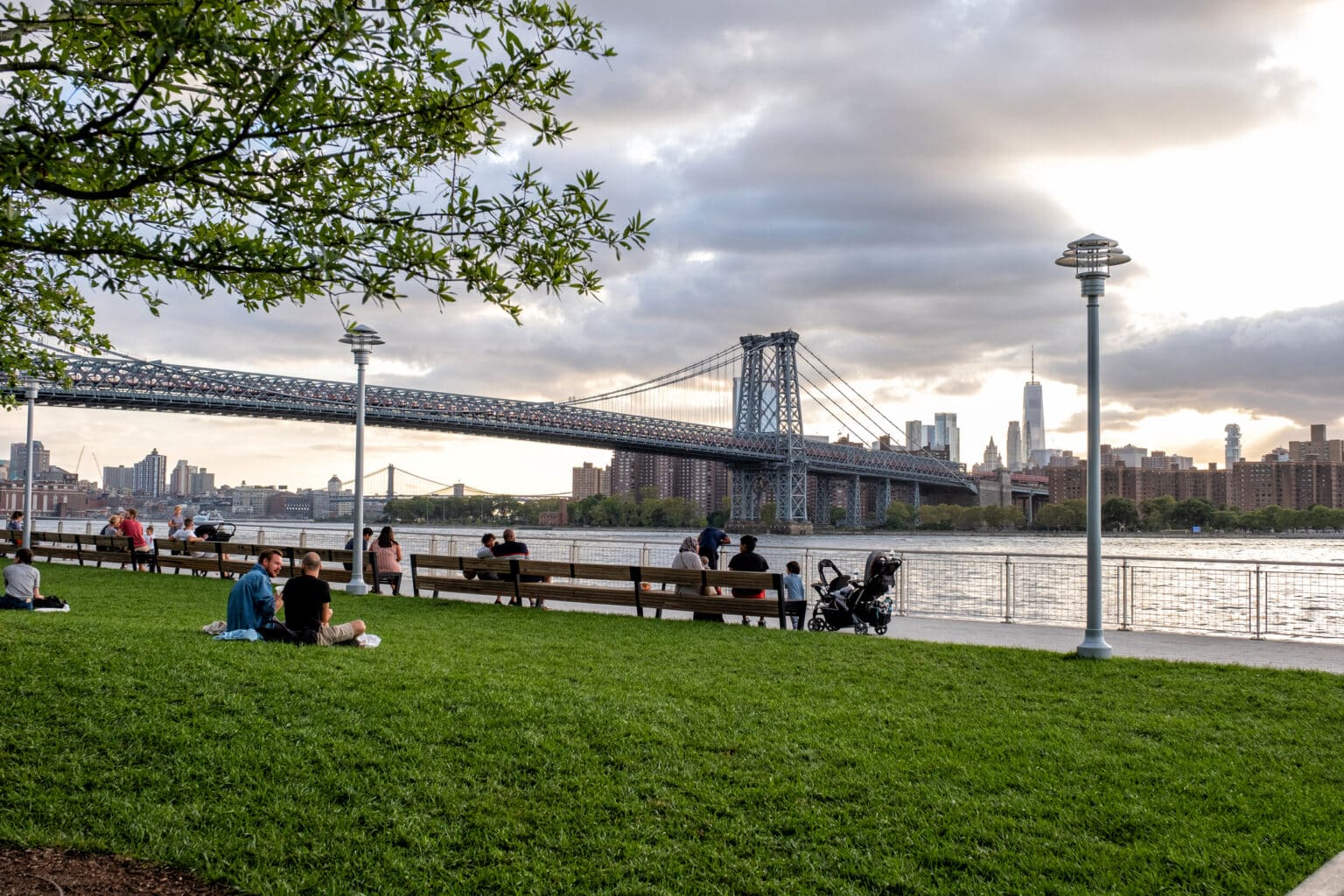 Brooklyn NY - USA - Aug 26 2019: Domino Park in Williamsburg Brooklyn, Old sugar factory
